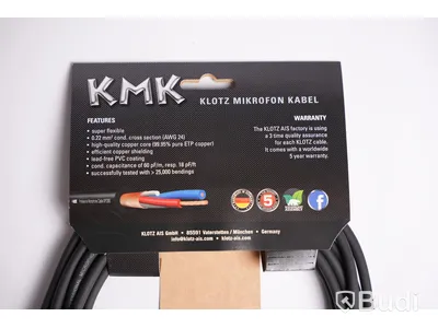 XLR-kabel 8st, Klotz Mikrofon Kabel 5m. Ny, Obruten förpackning.