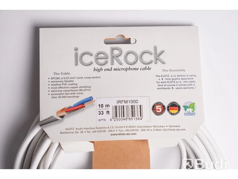 XLR-kabel 9st, Klotz IRFM1000 High End Microphone Cable 10m. Ny, Obruten förpackning.