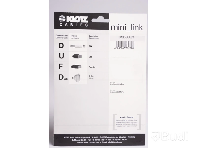 USB-kabel 9st - Klotz USB-AAJ3 Connecting Cable, 3m. Ny, Obruten förpackning.
