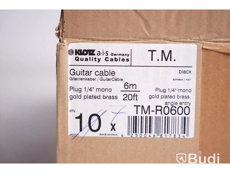 Telekabel 7st - Klotz T.M. Guitar Cable Black, 6m. Ny, Obruten förpackning.