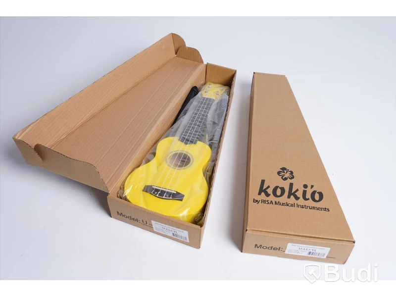 Ukulele - Koki'o Linden Soprano Yellow Med Case 2st. Ny, Obruten förpackning.