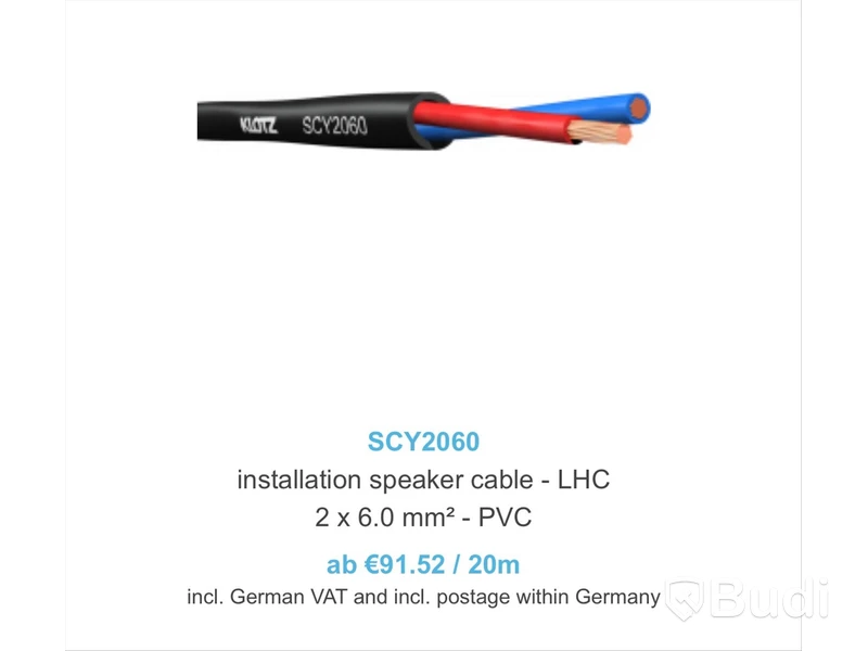 Installation högtalarkabel Kabel - Klotz AIS gmbH 100m.