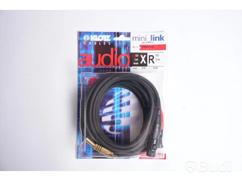 XLR-hona till RCA 8st - Klotz AL-1 Cable 3m. Ny, Obruten förpackning.