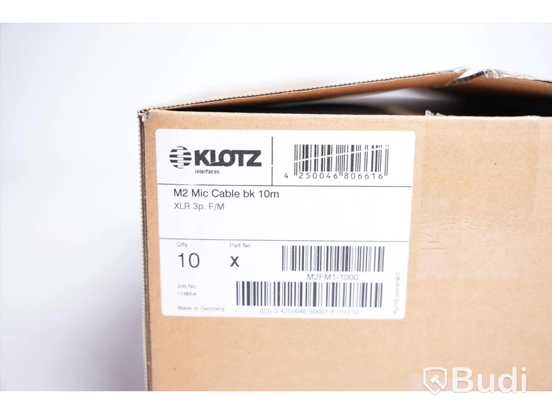 Mikrofonkabel 10st - Klotz M2 10m. Ny, Obruten förpackning.