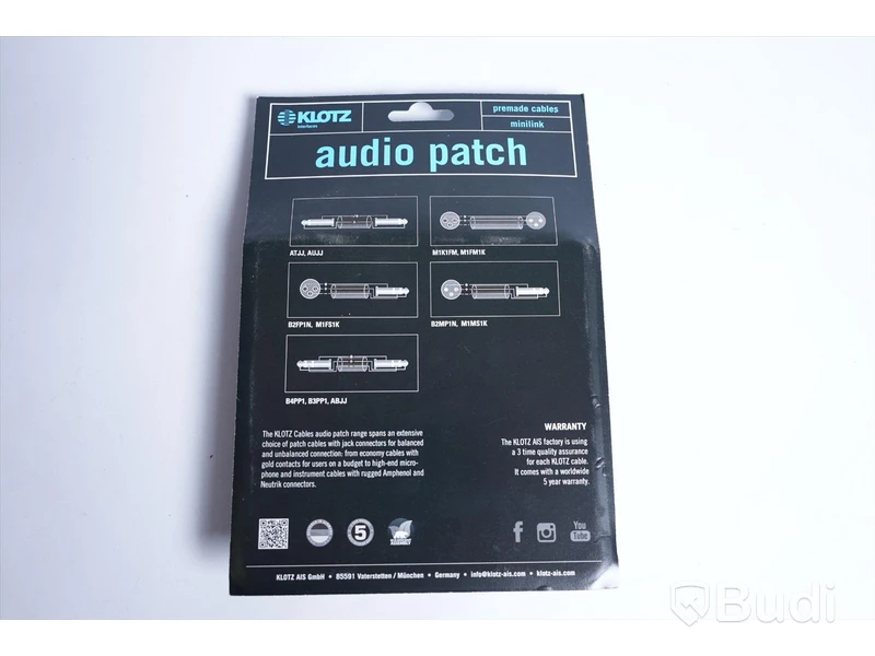 Patchkablar 5st - Klotz Audio Patch 0,6m 5st. Ny, Obruten förpackning.
