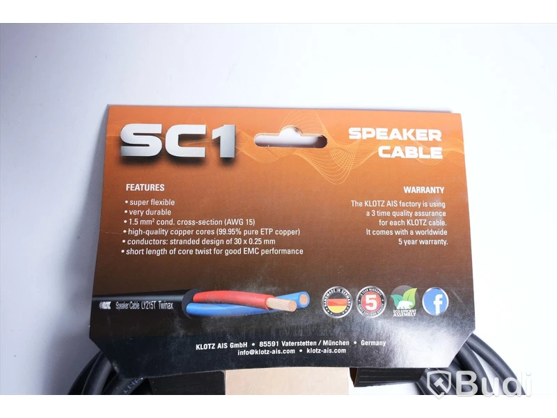 Högtalarkabel - Klotz SC1 Speaker Cable 5m 7st. Ny, Obruten förpackning.