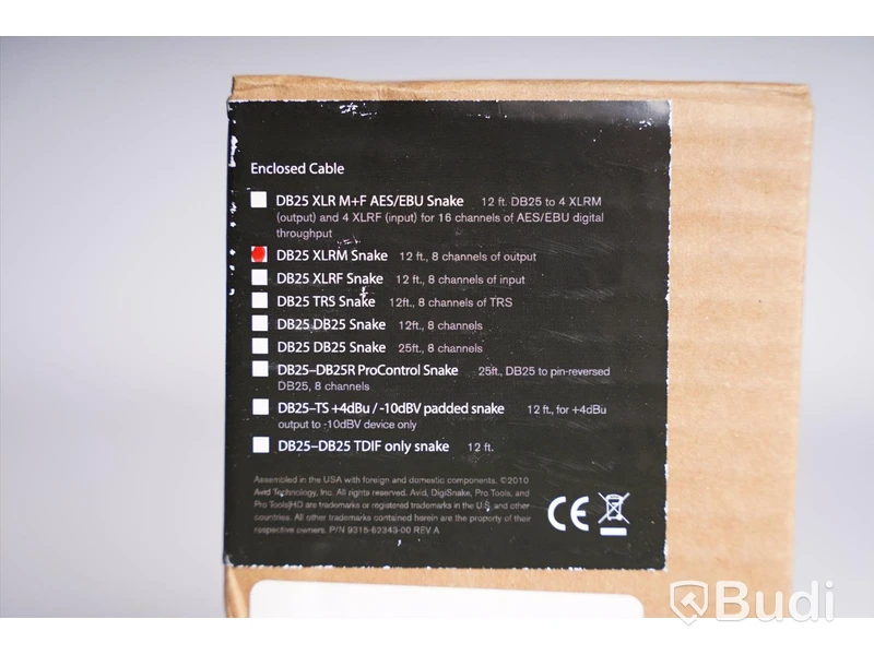 Multi-core kabel - Avid DigiSnake DB25 XLRM Snake 8 Channels. Ny, Obruten förpackning.