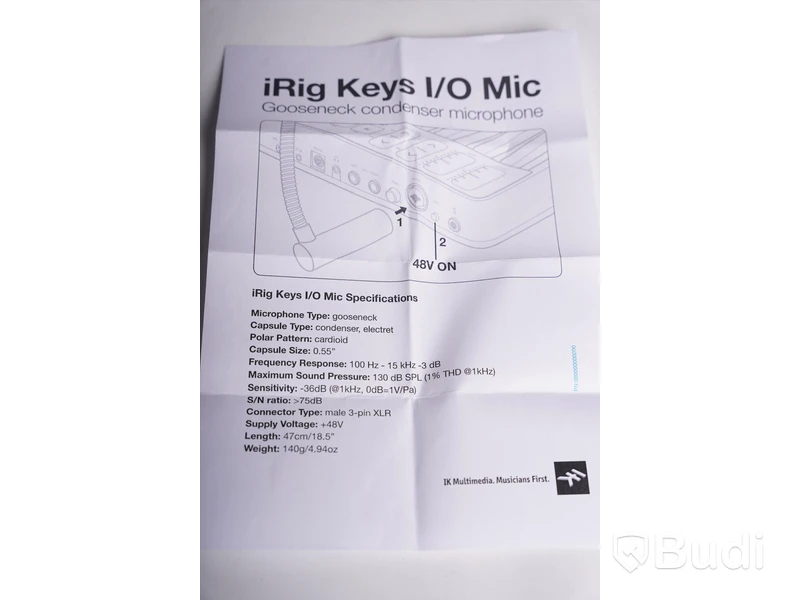 Mikrofon - iRig Keys I/O Mic. Ny, Obruten förpackning.