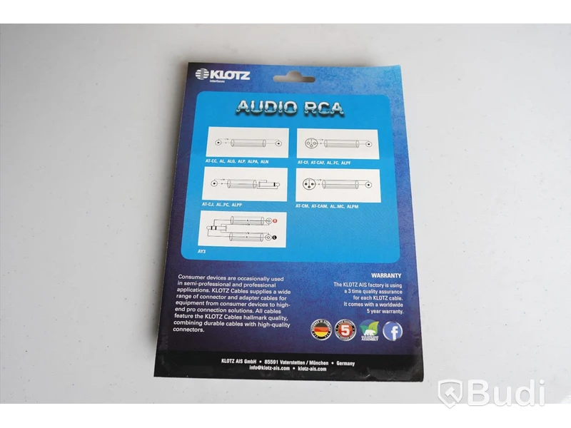 RCA Kabel 10st - Klotz Superio RCA 0,6m. Ny, Obruten förpackning.
