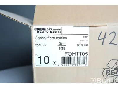 Optisk Kabel 10st - Klotz Optical Fibre Cable 5m. Ny, Obruten förpackning.
