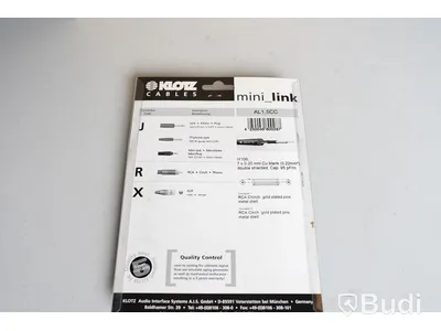 RCA Kabel 9st - Klotz AL-1 5m. Ny, Obruten förpackning.