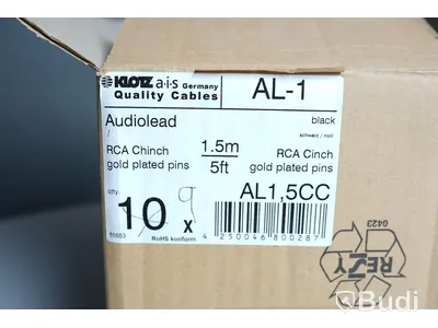 RCA Kabel 9st - Klotz AL-1 5m. Ny, Obruten förpackning.