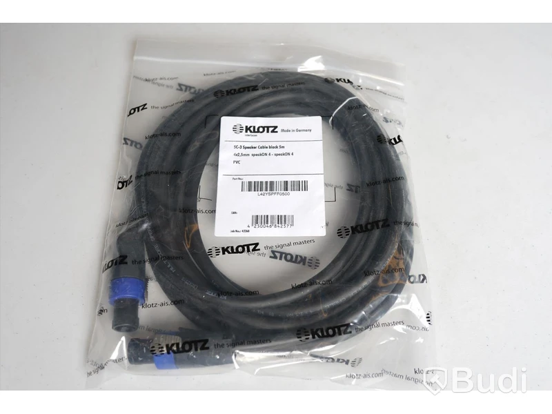 SpeakON Kabel 4st - Klotz SC-3 Speaker Cable 5m. Ny, Obruten förpackning.