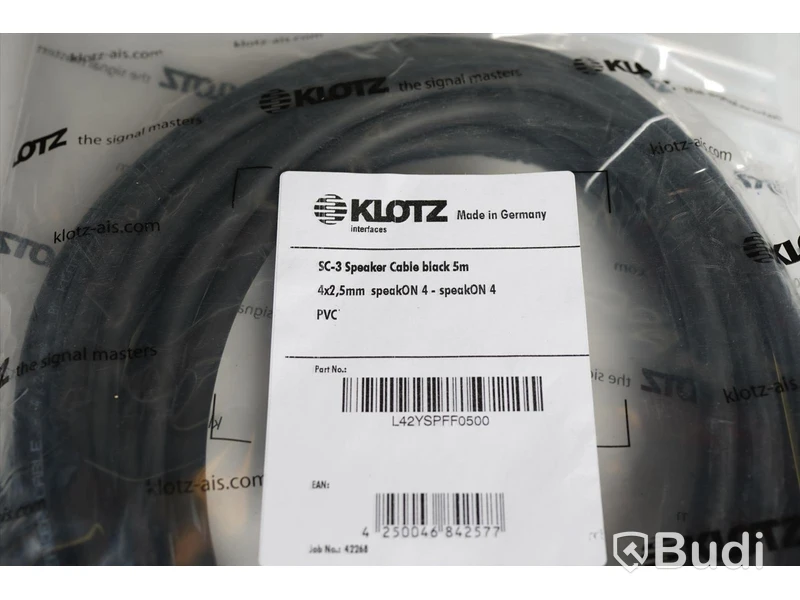 SpeakON Kabel 4st - Klotz SC-3 Speaker Cable 5m. Ny, Obruten förpackning.