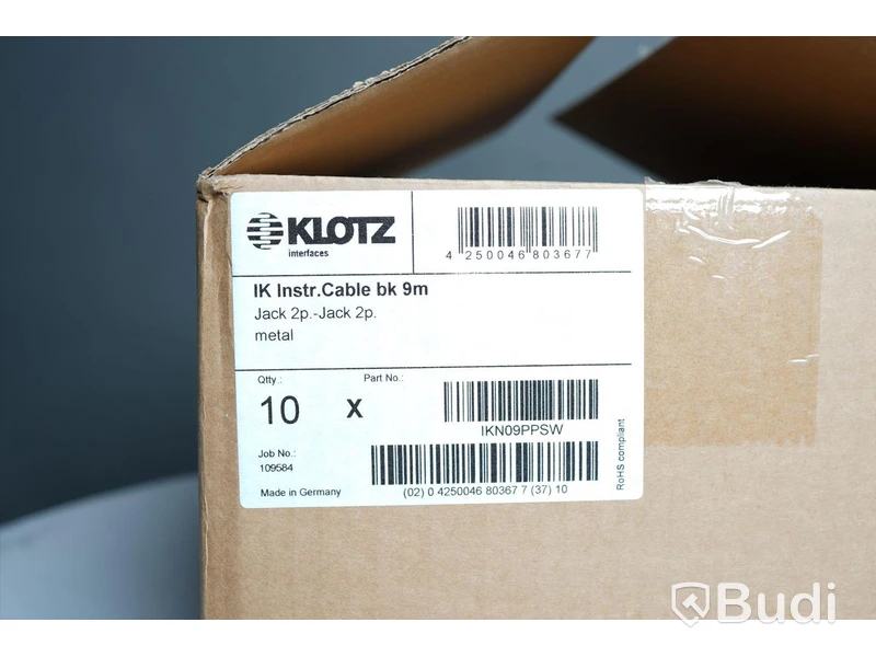 Telekabel 10st - Klotz IK Instrument Cable 9m. Ny, Obruten förpackning.