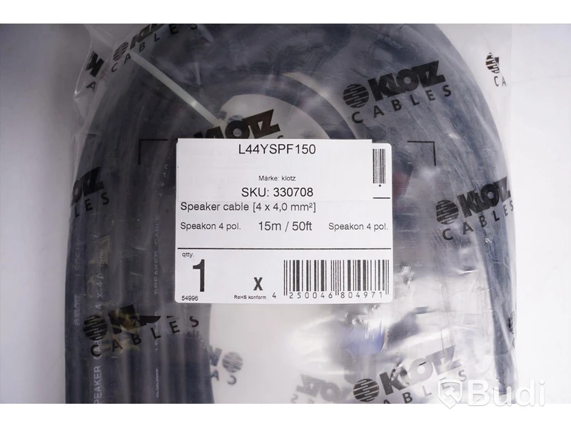 SpeakON Kabel 3st - Klotz L44YSPF150 15m. Ny, Obruten förpackning.