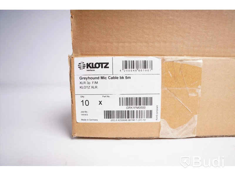 Mikrofonkabel 10st - Klotz Greyhound 5m. Ny, Obruten förpackning.