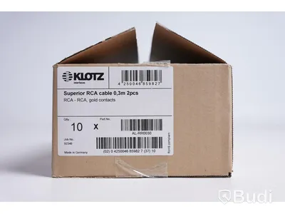 RCA-kabel 10st - Klotz Audio RCA AL-RR0030, 0,3 m. Ny, Obruten förpackning.