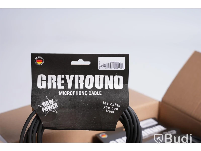 XLR-kabel 10st - Klotz Greyhound Mic Cable bk 5m, GRK1FM0500. Ny, Obruten förpackning.