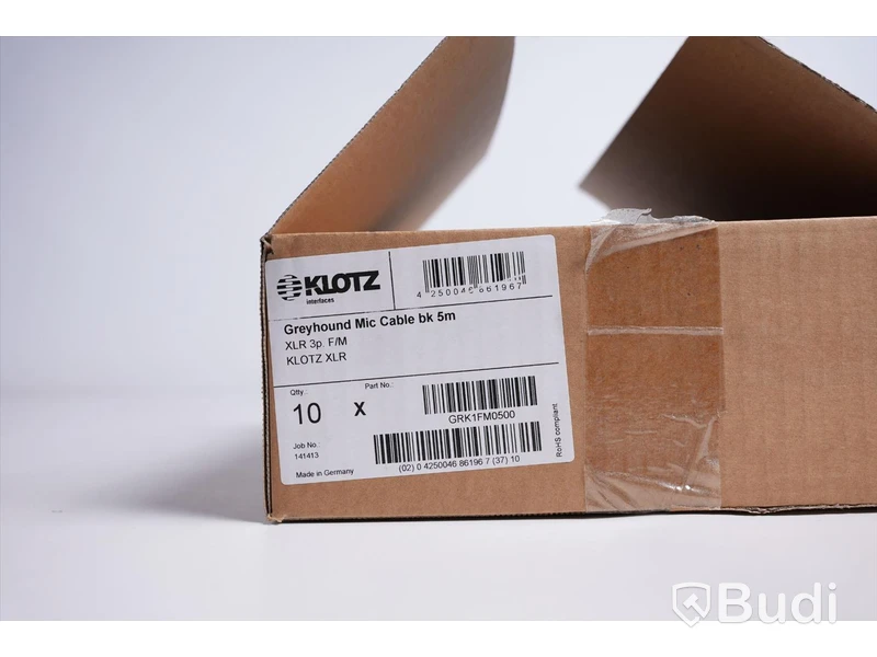 XLR-kabel 10st - Klotz Greyhound Mic Cable bk 5m, GRK1FM0500. Ny, Obruten förpackning.