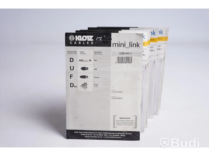USB-kabel 6st - Klotz mini_link USB-AAJ1 1,5m. Ny, Obruten förpackning.