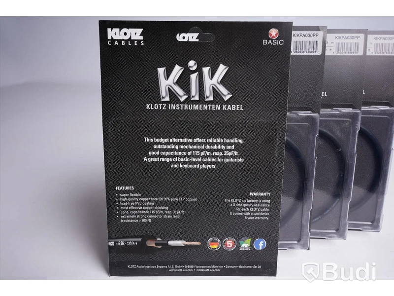Patchkabel 4st - Klotz KiK, KIKPA030PP, 0,3m. Ny, Obruten förpackning.