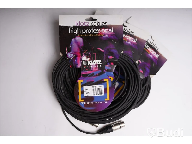 XLR Kabel 3st - Klotz DP1XF-1000, 10m. Ny, Obruten förpackning.