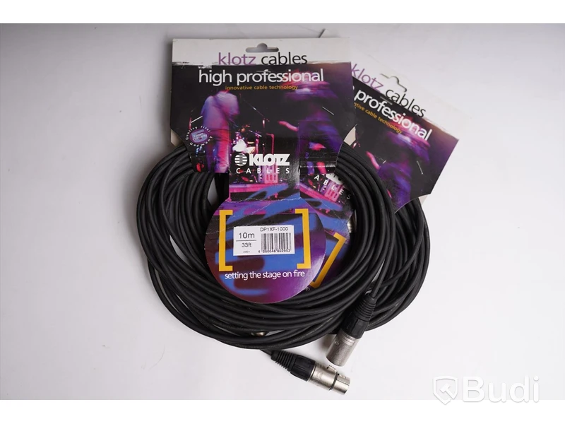 XLR Kabel 2st - Klotz DP1XF-1000, 10m. Ny, Obruten förpackning.