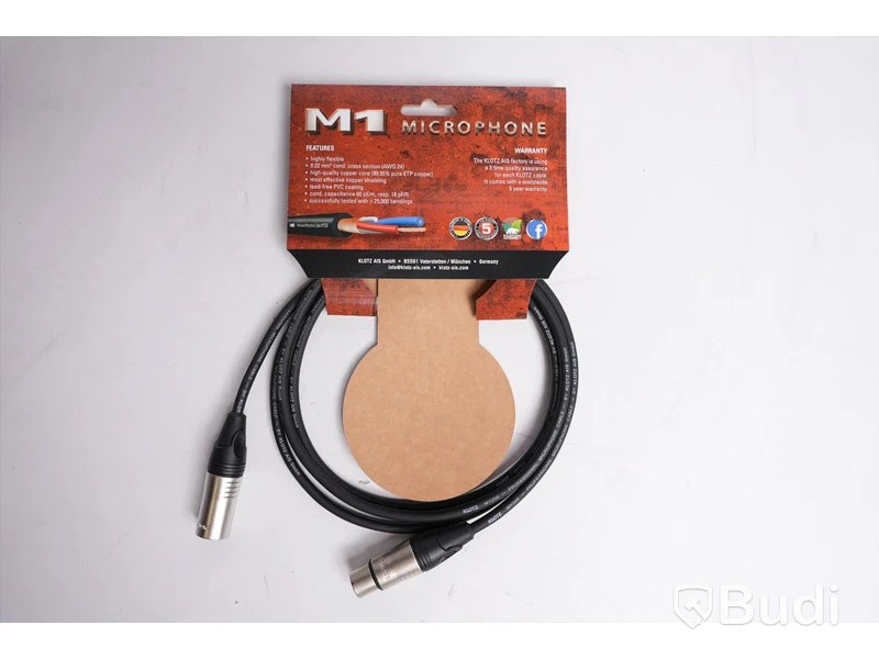 Mikrofonkabel 10st - Klotz M1 2m. Ny, Obruten förpackning.