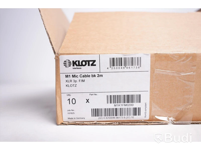 Mikrofonkabel 10st - Klotz M1 2m. Ny, Obruten förpackning.