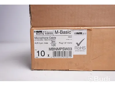 Mikrofonkabel 10st - Klotz M-Basic 3m. Ny, Obruten förpackning.