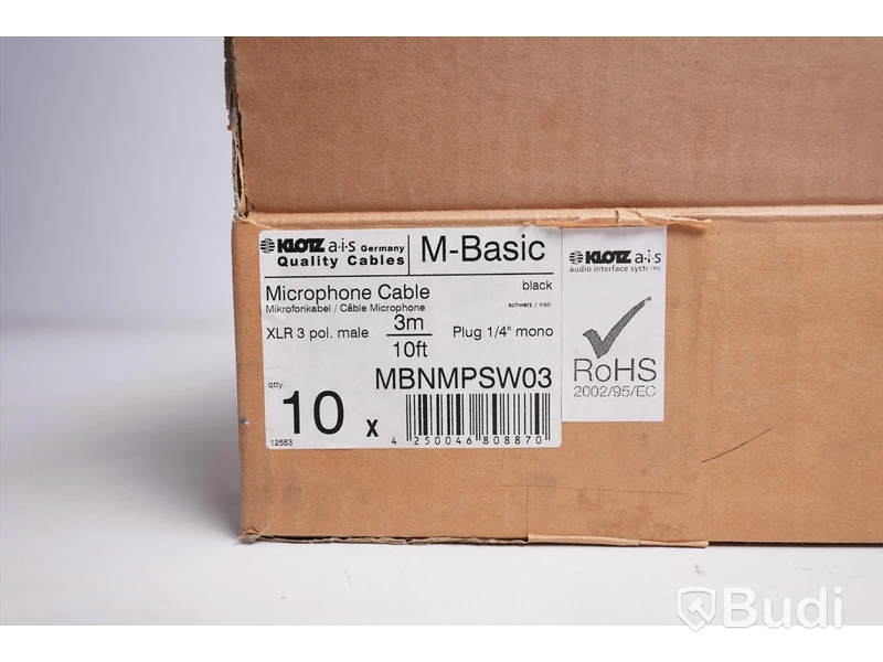 Mikrofonkabel 10st - Klotz M-Basic 3m. Ny, Obruten förpackning.