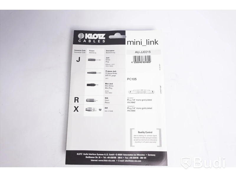 Telekabel 10st - Klotz AU-Basic Patchlead 15cm. Ny, Obruten förpackning.