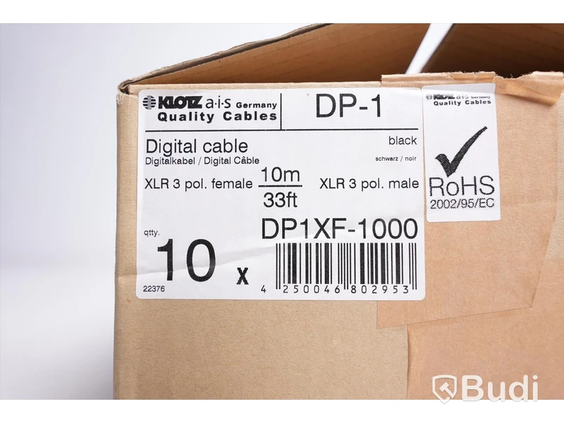 Digital Kabel 10st - Klotz DP1XF-1000 10m. Ny, Obruten förpackning.