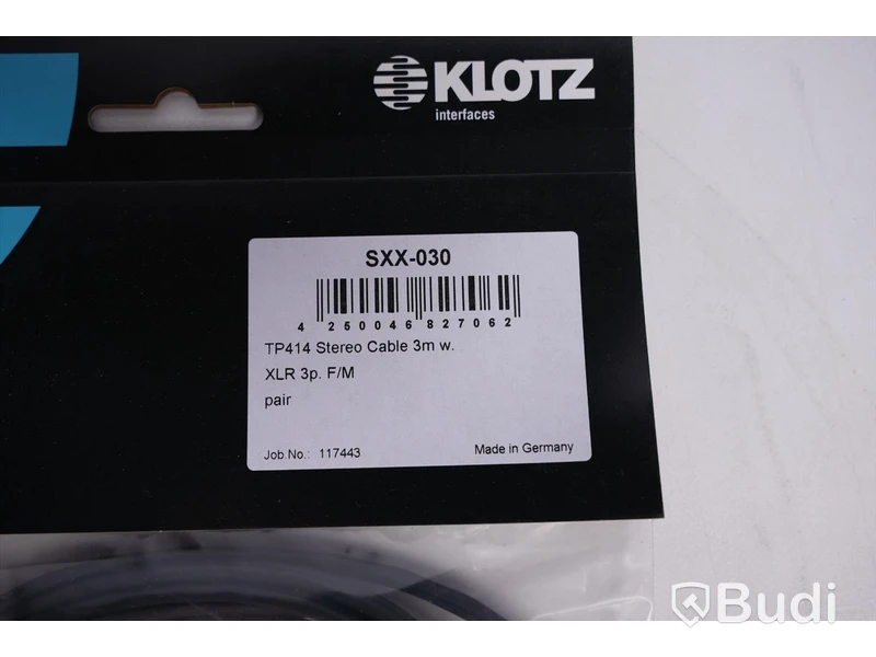 Stereo Kabel 3st - Klotz SXX-030 3m. Ny, Obruten förpackning.