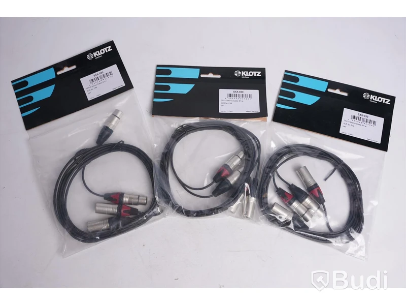 Stereo Kabel 3st - Klotz SXX-030 3m. Ny, Obruten förpackning.