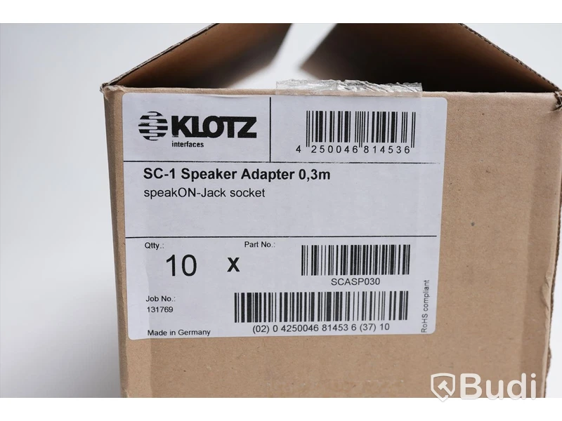 Högtalarkabel 10st - Klotz SC-1 Speaker Adapter SCASP030, 0,3m. Ny, Obruten förpackning.