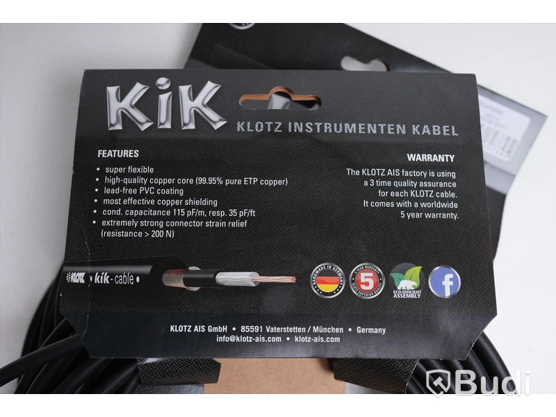 Telekabel 2st - Klotz KiK KIKG9.0PP1, 9m. Ny, Obruten förpackning.