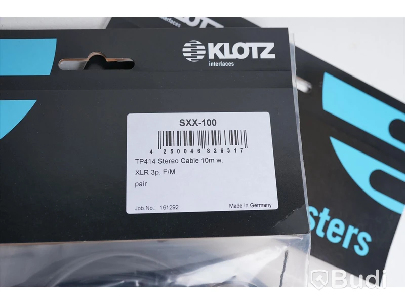 XLR-stereokabel - Klotz SXX-100, 10m. Ny, Obruten förpackning.