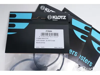 XLR-kabel 3st - Klotz Y-Cable PYB5N, 0,3m. Ny, Obruten förpackning.
