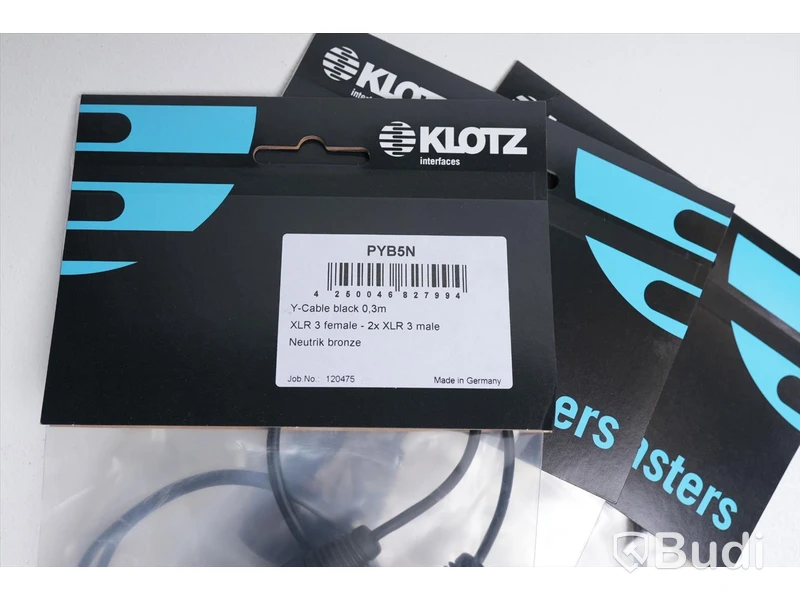 XLR-kabel 3st - Klotz Y-Cable PYB5N, 0,3m. Ny, Obruten förpackning.