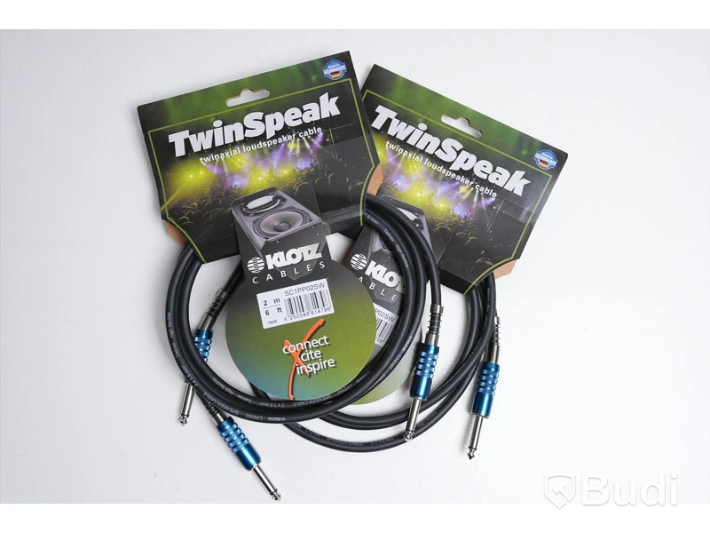 Högtalarkabel 2st - Klotz Twin Speak 2m, SC1PP02SW. Ny, Obruten förpackning.