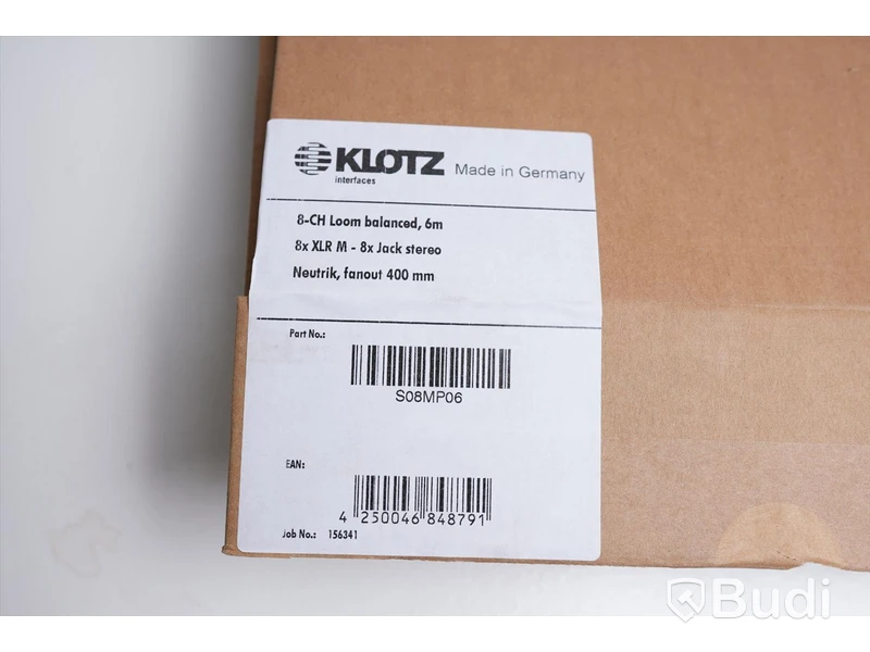 Multikablar - Klotz 8-CH Loom Balanced S08MP06, 6m. Ny, Obruten förpackning.