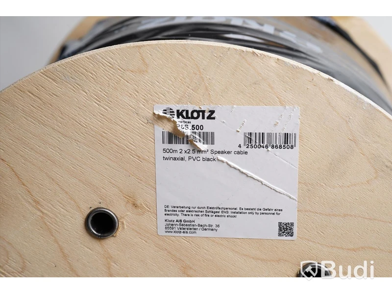 Högtalarkabel Rulle - Klotz Speaker Cable Twinaxial 500m. Ny, Obruten förpackning.