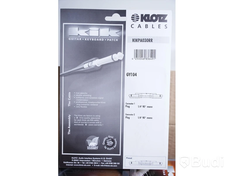 Patchkabel 6st - Klotz KiK KIKPA030RR, 0,3m. Ny.