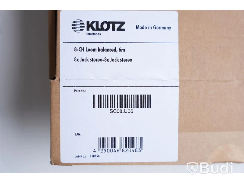 Multikabel - Klotz 8-CH Loom Balanced SC08JJ06, 6m. Ny.