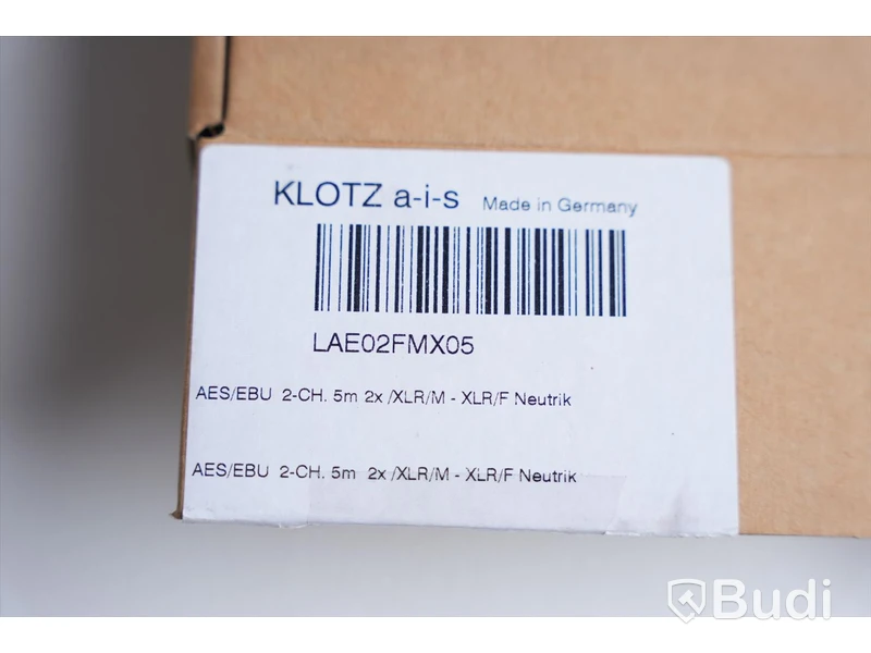 Stereo-XLR - Klotz LAE02FMX05, 5m. Ny.