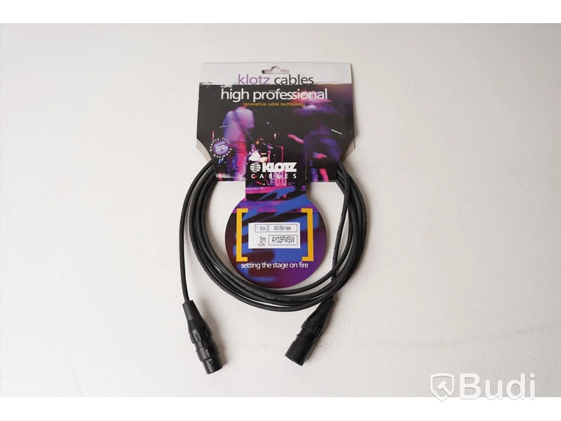 AES/EBU kabel 8st - Klotz AY03FMSW 3m. Ny, Obruten förpackning.