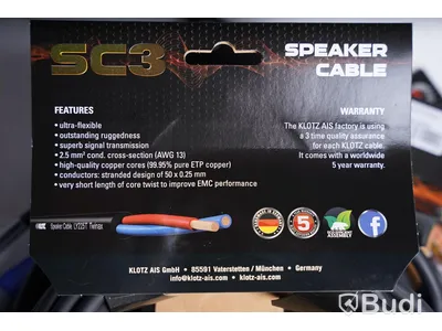 SPDIF-kabel 3st - Klotz Audio Digital SPDIX3.0SW, 3m. Ny.