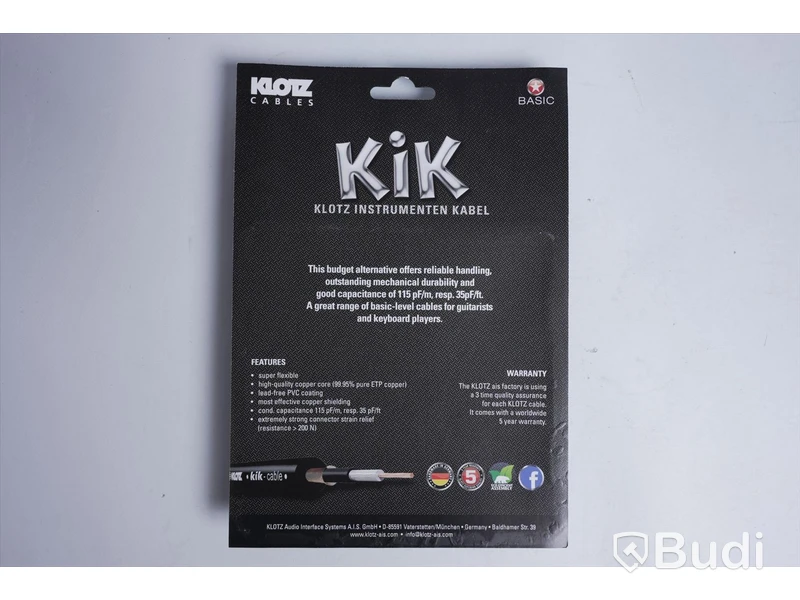 2 st KiK Instrument kablar- KLOTZ KIKPA030RR, 0,3 m